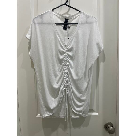 NWT Bobi Los Angeles Essentials Ruched Front Top - White Sz XS - Picture 1 of 5
